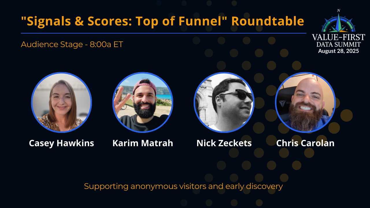 Stage 1 (Audience) Data Summit Roundtable: "Signals & Scores: Top of Funnel"